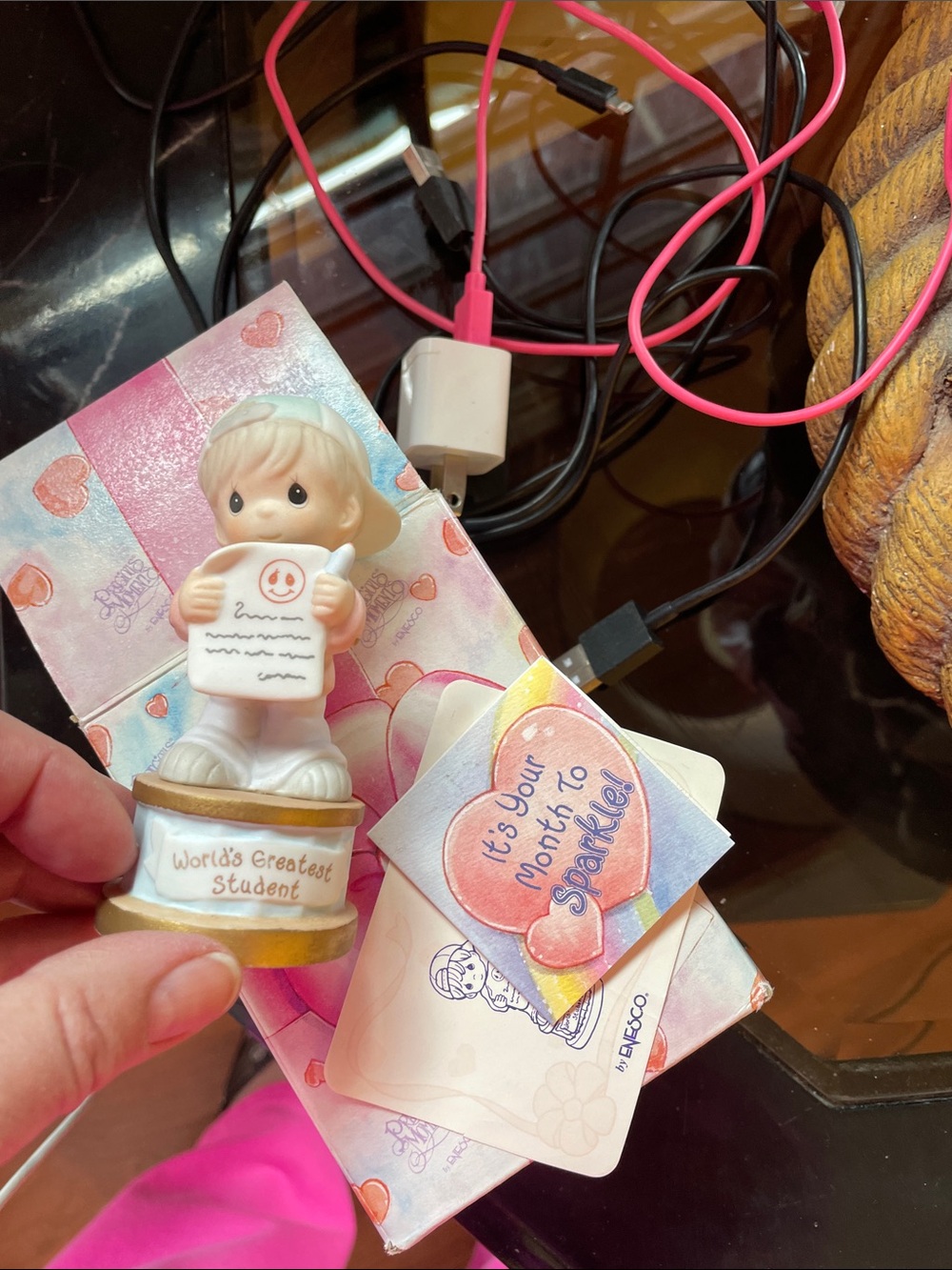 Enesco Precious Moments Figure in Pink and White - "World's Greatest Student"